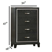Load image into Gallery viewer, 1 Piece Chest Tapered Legs Bedroom Furniture - Black