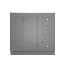 Load image into Gallery viewer, Shaker Free Standing Bathroom Vanity Cabinet & Sink, Soft Close Drawers, Soft Close Doors