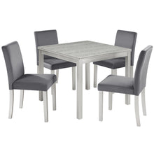 Load image into Gallery viewer, 5 Pieces Wooden Dining Table Set, Square Table And 4 Upholstered Chairs