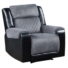 Load image into Gallery viewer, Faux Leather Fabric Manual Recliner - Black / Gray