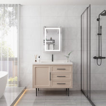 Load image into Gallery viewer, 20 X 28" Bathroom Medicine Cabinet With Mirror Wall Mounted LED Bathroom Mirror Cabinet With Lights, Anti-Fog, Waterproof, Dimmable, 3000K~6000K, Single Door, Touch Swich, Storage Shelves - Silver