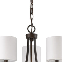 Load image into Gallery viewer, Candle Style Three Light Metal Dimmable Chandelier With Shades - Bronze / White