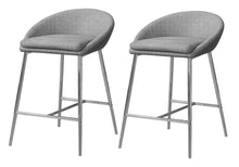Load image into Gallery viewer, 24" Metal Low Back Bar Chairs (Set of 2) - Gray And Silver