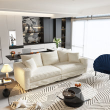 Load image into Gallery viewer, 4 Seat Sofa, Modern Comfy Upholstered Sofa Cloud Couch, Deep Seat Couches With Soft Pillows