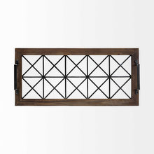 Load image into Gallery viewer, 28" Wood Indoor Outdoor Tray With Handles - Brown