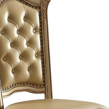 Load image into Gallery viewer, Tufted Upholstered Faux Leather And Wood Dining Side Chairs (Set of 2) - Bone / Brass