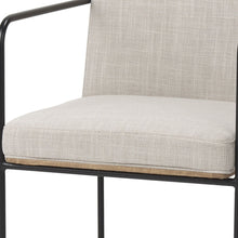 Load image into Gallery viewer, Upholstered Cushion Metal Dining Arm Chair - Beige