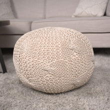 Load image into Gallery viewer, Bordeaux - Knitted Round Pouf
