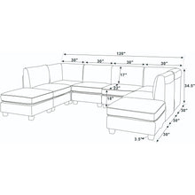 Load image into Gallery viewer, Upholstered Modular Sectional, Customizable Layout, Removable Cushions - Black