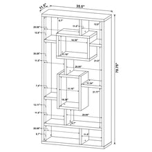Load image into Gallery viewer, Geometric 10 Shelf Open Back Bookcase With Interlocking Shelves - White