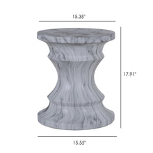 Load image into Gallery viewer, Geometric Round Outdoor End Table - Marble