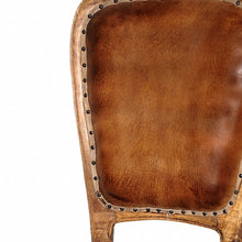 Load image into Gallery viewer, Upholstered Leather King Louis Back Dining Side Chairs (Set of 2) - Mahogany / Brown