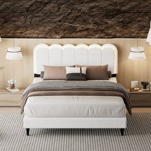 Load image into Gallery viewer, Lambswool Petal Headboard Bed Frame
