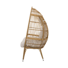 Load image into Gallery viewer, Basket Chair With Teardrop Shape And Water Resistant Cushion - Natural