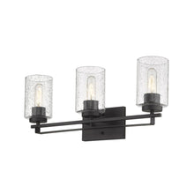 Load image into Gallery viewer, Metal And Textured Glass Three Light Wall Sconce - Bronze