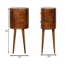 Load image into Gallery viewer, Rounded Bedside Table - Chestnut
