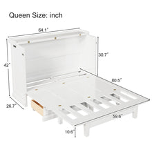 Load image into Gallery viewer, Solid Pine Murphy Bed Chest Cube Cabinet Bed With Charging Station And Large Storage Drawer For Home Office Or Small Room