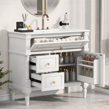Load image into Gallery viewer, Freestanding Bathroom Vanity With Sink, Adjustable Shelf, Flip Drawer