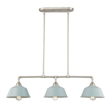 Load image into Gallery viewer, Kitchen Island Three Light Metal Dimmable Chandelier With Light Shades - Nickel