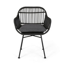 Load image into Gallery viewer, Outdoor Rattan Accent Chair With Metal Legs