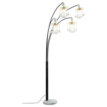 Load image into Gallery viewer, Marcos - Hanging Crystal Arc Tree Floor Lamp With Sculptural Frame - Black
