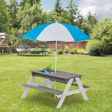 Load image into Gallery viewer, 3-In-1 Kids Outdoor Wooden Picnic Table With Umbrella, Convertible Sand & Water, ASTM & CPSIA Certification