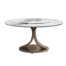 Load image into Gallery viewer, Modern Round Dining Table With 360° Rotating Lazy Susan Scratch & Chairs