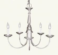 Load image into Gallery viewer, 15" Five Light Metal Dimmable Chandelier With Shades - Nickel