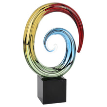 Load image into Gallery viewer, Murano Hand Painted Modern Abstract Tabletop Sculpture - Blue / Red