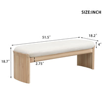 Load image into Gallery viewer, Footstool With Soft Cushion For Living Room - Beige / Natural