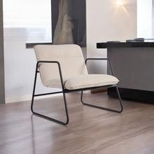 Load image into Gallery viewer, Upholstery And Metal Arm Chair - Beige And Black