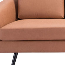 Load image into Gallery viewer, Faux Leather Sofa With Black Legs - Brown