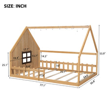 Load image into Gallery viewer, House Bed With Window And Fence