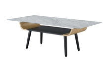 Load image into Gallery viewer, Landon - Coffee Table With Glass Marble Texture Top And Bent Wood Design