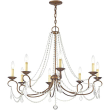 Load image into Gallery viewer, 28" Eight Light Dimmable Chandelier With Shades - Bronze