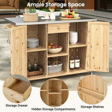 Load image into Gallery viewer, Outdoor Kitchen Island With Stainless Steel Top, Ample Storage Space, Towel And Spice Racks And A Bottle Opener