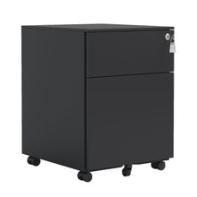 Load image into Gallery viewer, 2 Drawer Mobile File Cabinet With Lock Steel File Cabinet For Legal / Letter / A4 / F4 Size / Home / Office Design