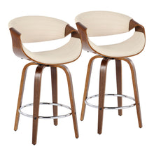 Load image into Gallery viewer, Symphony - Mid Century Modern Fixed Height Counter Stool & Swivel With Round Footrest (Set of 2)