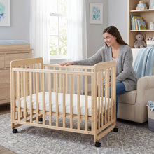 Load image into Gallery viewer, Portable Bedside Bassinet With 3 Adjustable Heights, Mini Crib For Newborns - Natural Wood