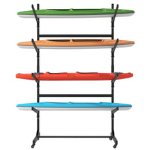 Load image into Gallery viewer, Freestanding Kayak Storage Rack With Lockable Wheels For Kayak, Canoe, Sup & Surfboard