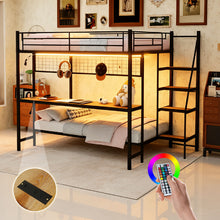 Load image into Gallery viewer, Bunk Bed With Built In Desk And LED Lighting