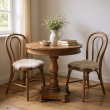 Load image into Gallery viewer, 30" Wood Rounded Solid Wood Pedestal Base Dining Table - Natural