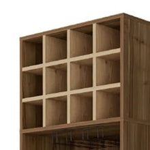 Load image into Gallery viewer, Wood Corner Bar Cabinet With Single Door - Beige / Mahogany