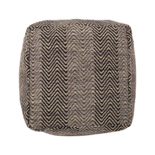 Load image into Gallery viewer, Barracuda - Handcrafted Cotton Pouf With Chevron Pattern - Brown / Beige