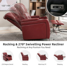 Load image into Gallery viewer, 270 Degree Swivel Power Recliner With Tray Table, Phone Holder, Cup Holder, USB Port