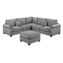 Load image into Gallery viewer, Modern Sectional Set With Corner Wedge, Loveseat, Ottoman & 2 Pillows