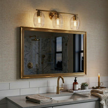 Load image into Gallery viewer, Luster - 3 Lights Vanity With Clear For Bathrooms Above Mirror Wall Lamp Satin - Clear / Gold
