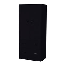 Load image into Gallery viewer, 71" Two Door Two Drawer Combo Dresser - Black