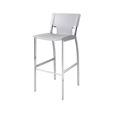 Load image into Gallery viewer, 29" Metal And Faux Leather Low Back Bar Height Bar Chairs (Set of 2) - White