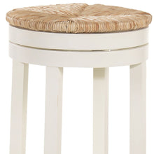 Load image into Gallery viewer, Solid Wood Swivel Backless Bar Height Chair With Footrest 30" - Beige and White